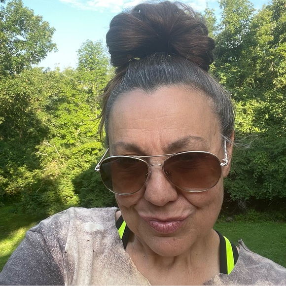 Brown and Gold Aviator Sunglasses - Picture 6 of 6